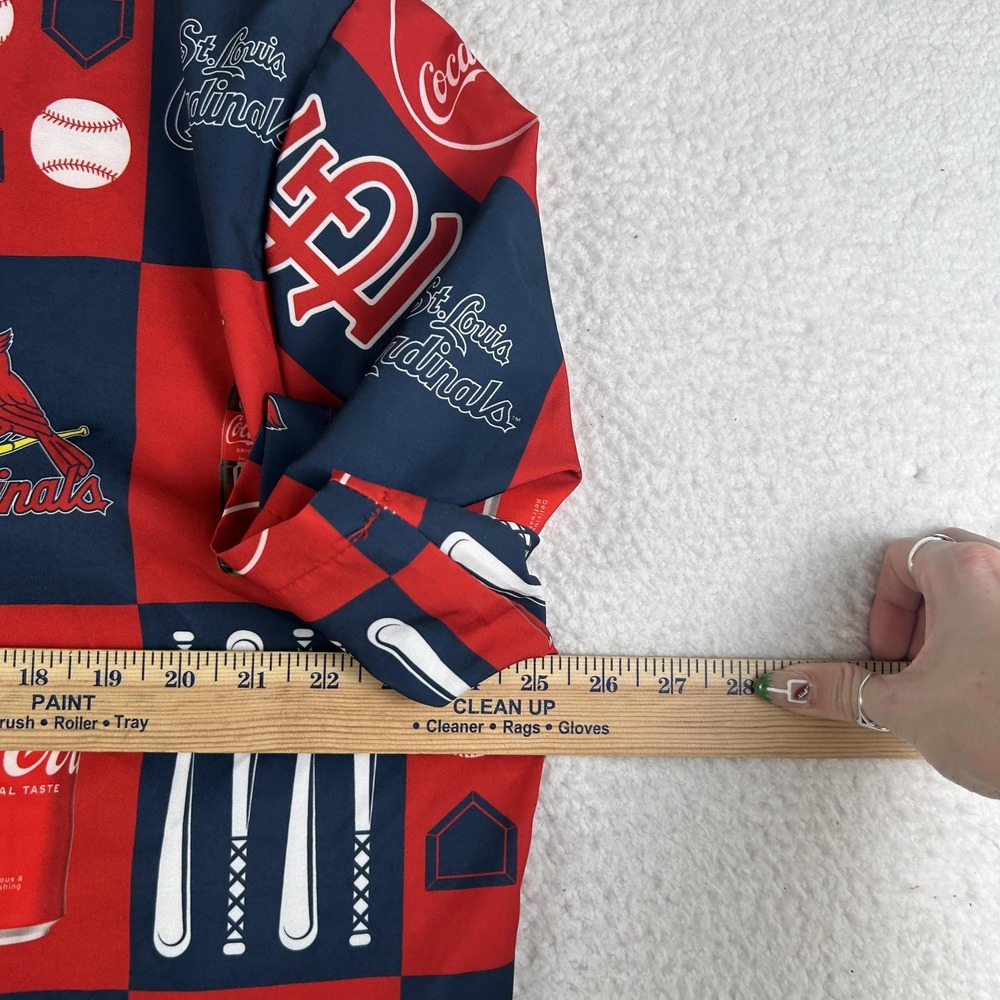 St. Louis Cardinals Shirt Mens XL Red Blue MLB Baseball Coca-Cola All Over Print - Picture 9 of 11